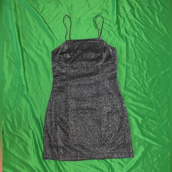 Elegant Black/ Silver Spaghetti Strap Dress size Small (P) - Picture 1 of 6